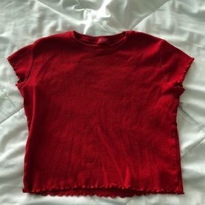 brandy melville red shirt worn once (one size)